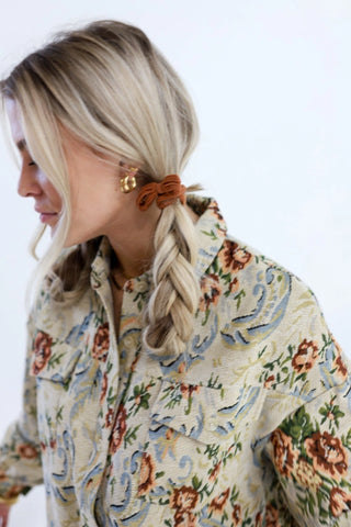 KAXI Bow Slick Back Ponytails - Set of 3 | Rust