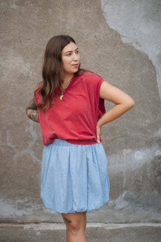 Caroline V-Neck Pullover Vest | Red