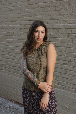 Jolie Button Knit Sweater Vest