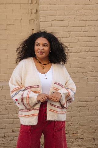 Noelle Striped Knit Cardigan