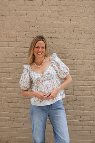 Demi Floral Puff Sleeve Blouse