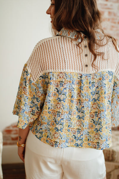 Lucille Mixed Print Button Down