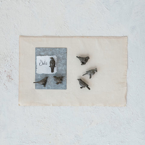 Pewter Bird Magnets | Set of 6