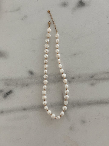 Lila Beaded Pearl Necklace