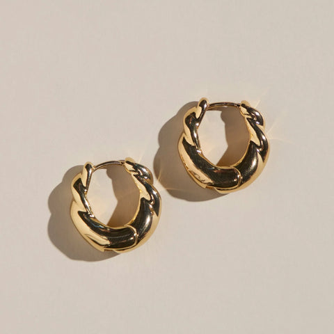 Liv Wide Twist Hoops | Gold