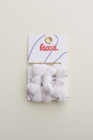 KAXI Bow Slick Back Ponytails - Set of 3 | White