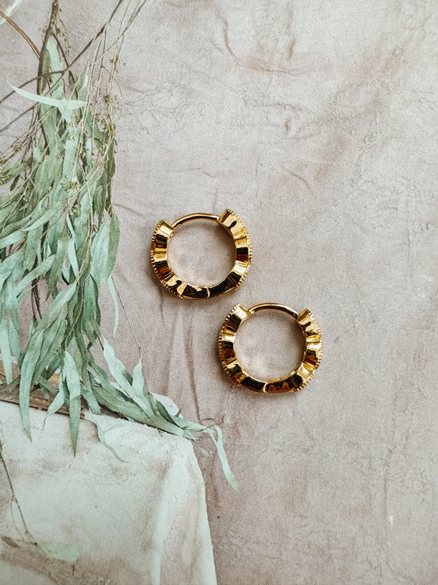 Lillian Non-Tarnish Marquise Huggie Hoops