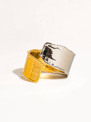Emmy Two-Tone Textured Open Ring