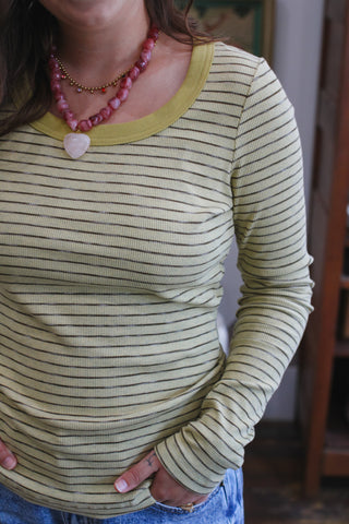Lilly Ribbed Knit Striped Long Sleeve