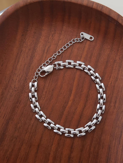 Freddie 18K Non-Tarnish Flat Chain Bracelet