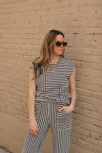 Mayah Striped Ribbed Knit Set