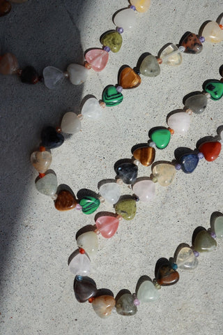 Beau Multi-Color Stone Heart Necklace