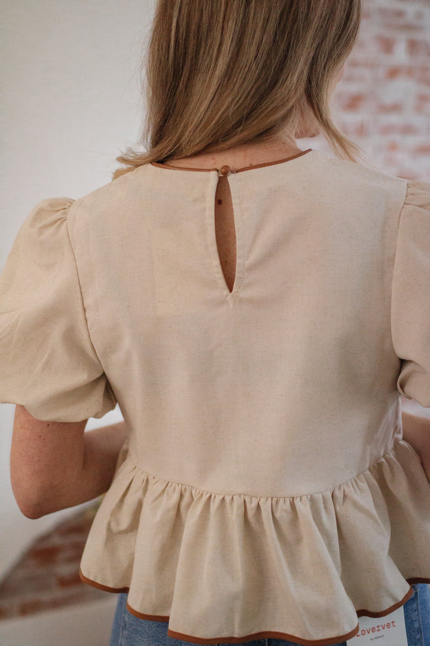 Julia Tie Front Puff Sleeve Top