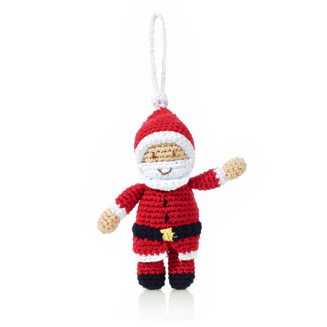 Handmade Crochet Santa Ornament