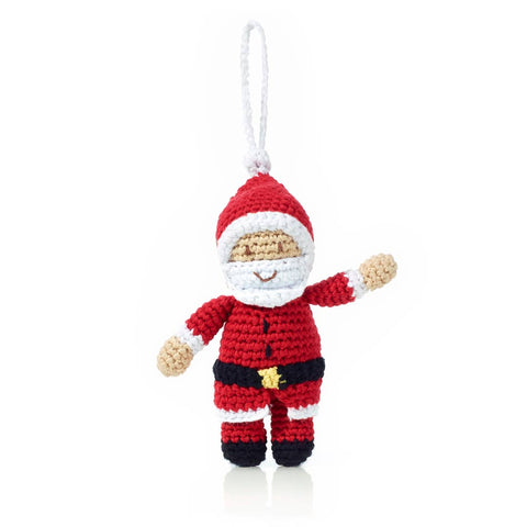 Handmade Crochet Santa Ornament