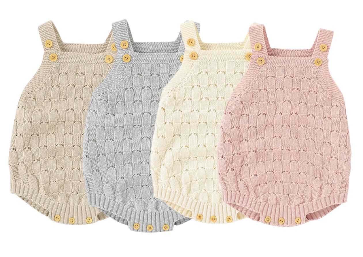 Knitted Romper with Buttons