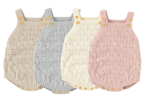 Knitted Romper with Buttons