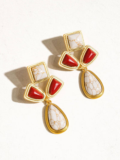 Dune Western Stone Earring | Red