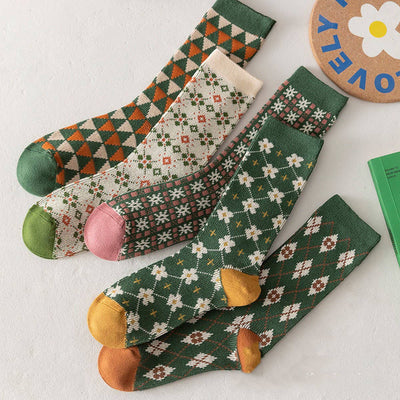 Floral Geometric Socks