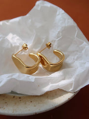 Nina Sculpted Wave Hoop Earrings