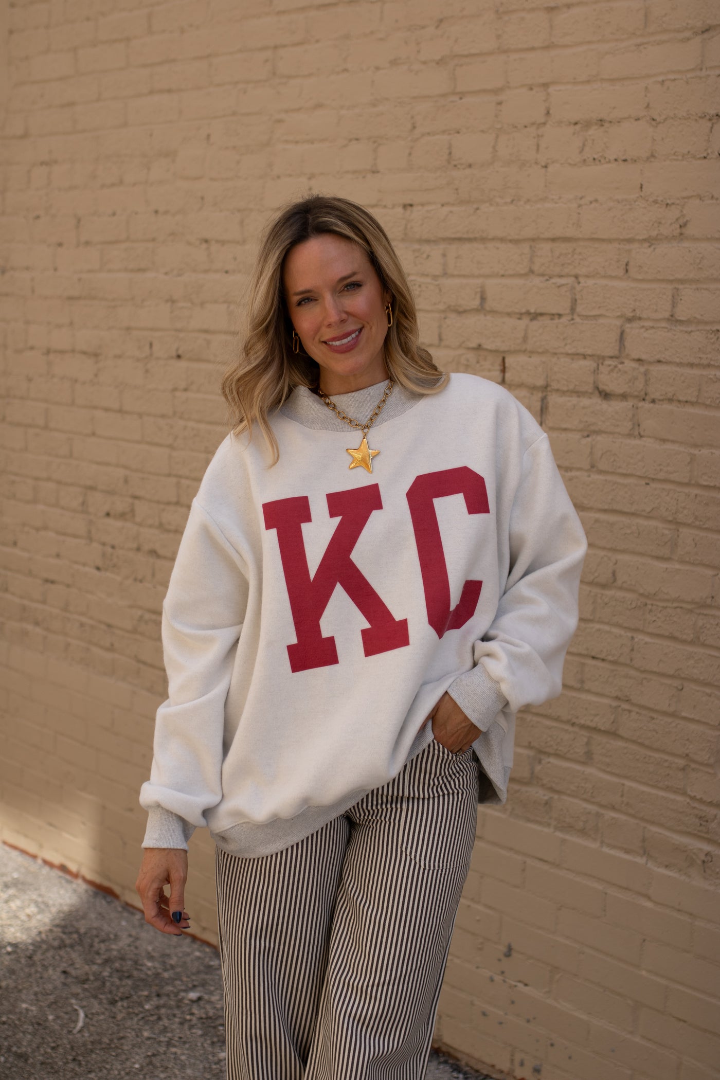 Kansas City Reversible Mock Neck Crewneck