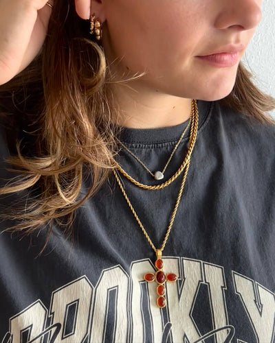 Lorraine Stone Cross Necklace