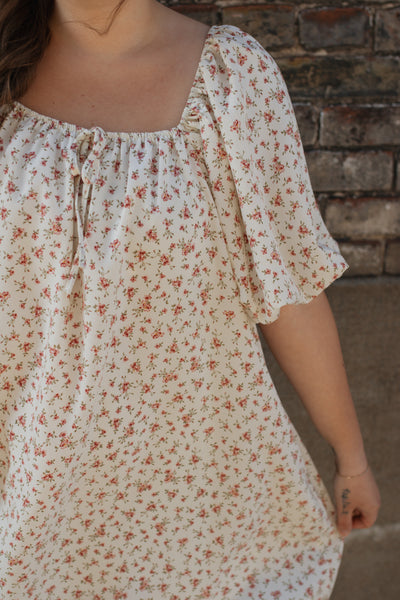 Nellie Floral Puff Sleeve Mini Dress