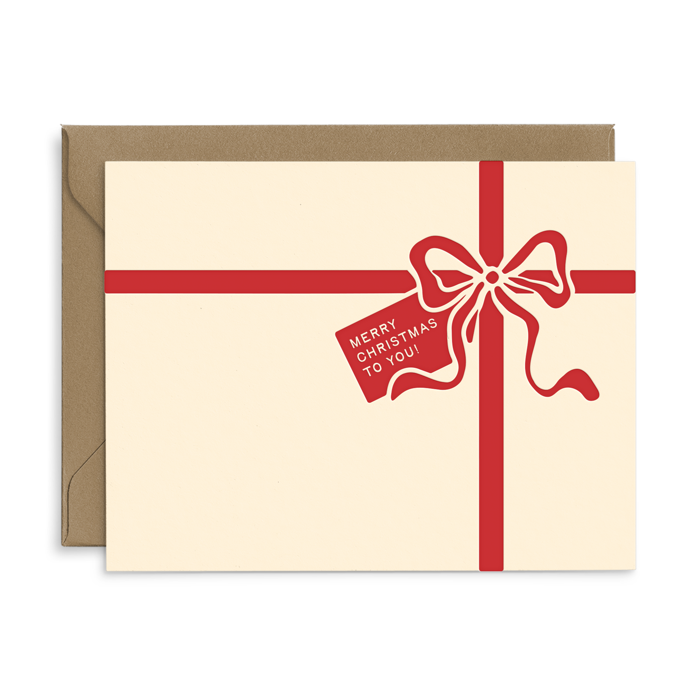 Bow Merry Christmas Greeting Card