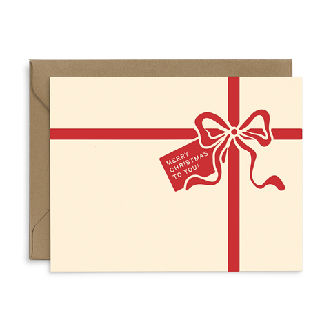 Bow Merry Christmas Greeting Card