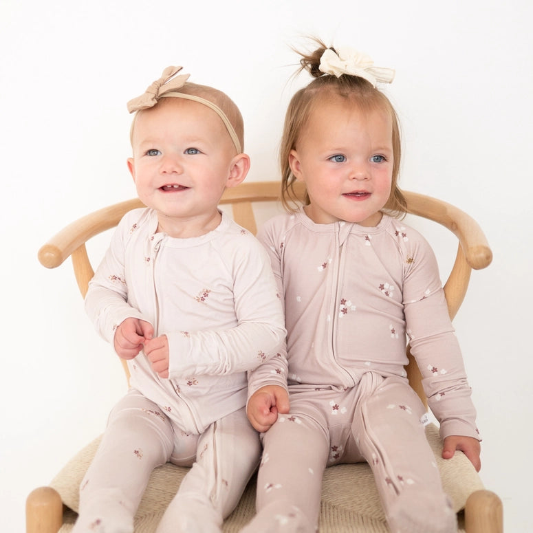 Bamboo 2-Way Convertible Zip Romper | Mocha Bloom