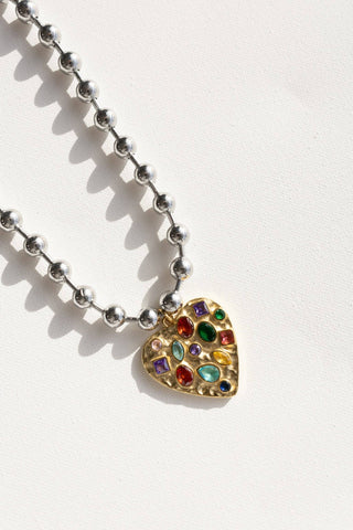 Harlow Confetti Heart Bubble Necklace