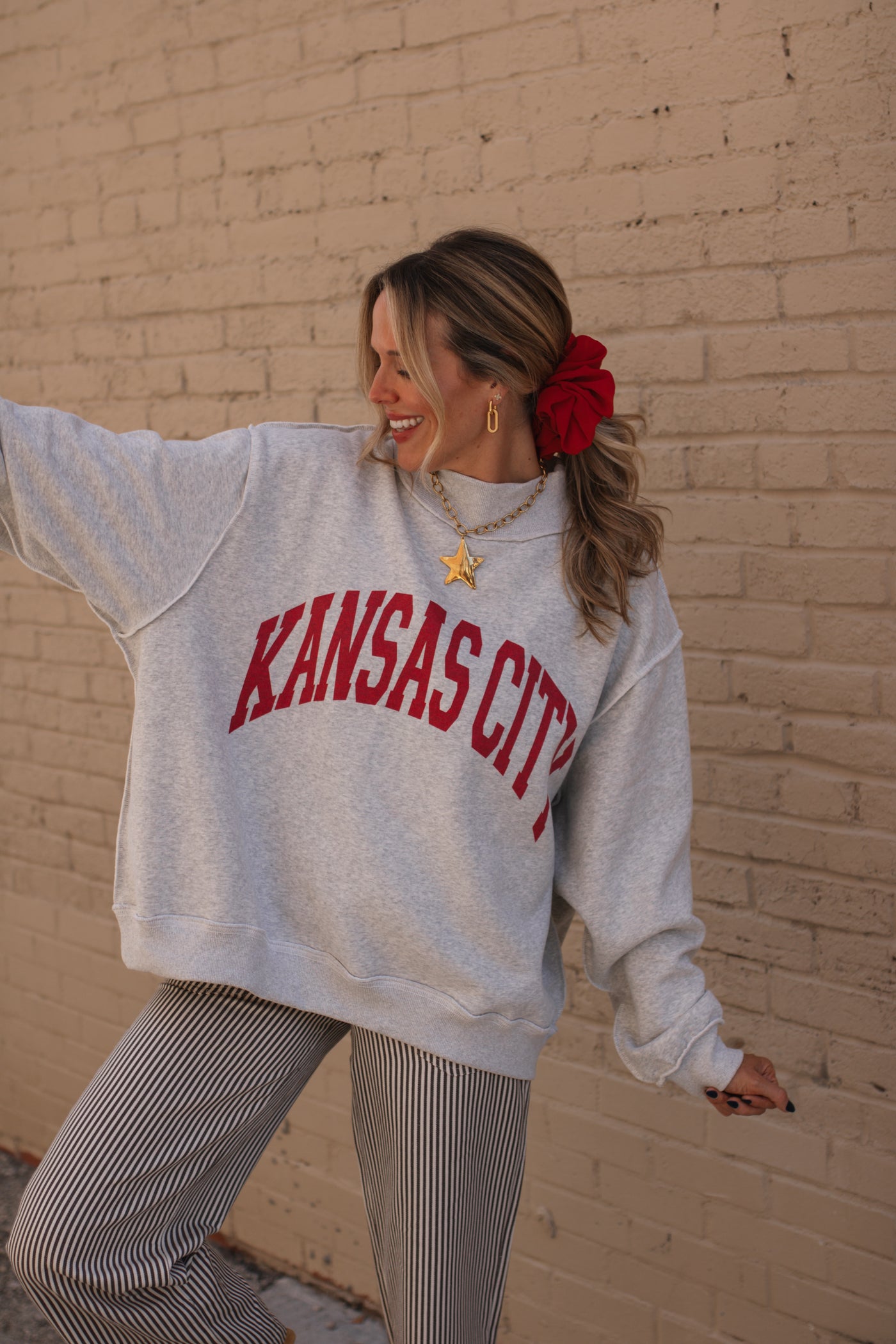Kansas City Reversible Mock Neck Crewneck