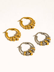 Natalie Stacked Bead Hoop Earrings