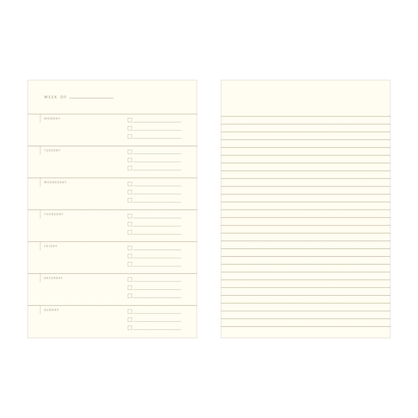 Ruler Grid Undatec Weekly Planner Journal
