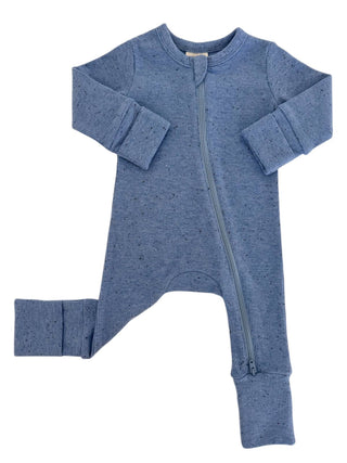 Blue Speckle 2 Way Zip Romper
