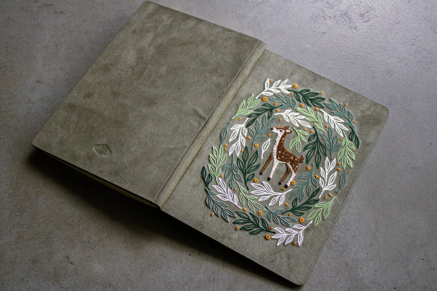 Deer Embroidered Journal