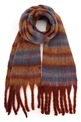Monica Brushed Stripe Winter Scarf