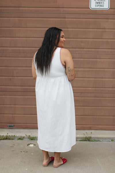 Abigail Floral Embroidered Linen Dress