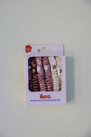 KAXI Skinny Satin Sleep Scrunchie | Set of 6