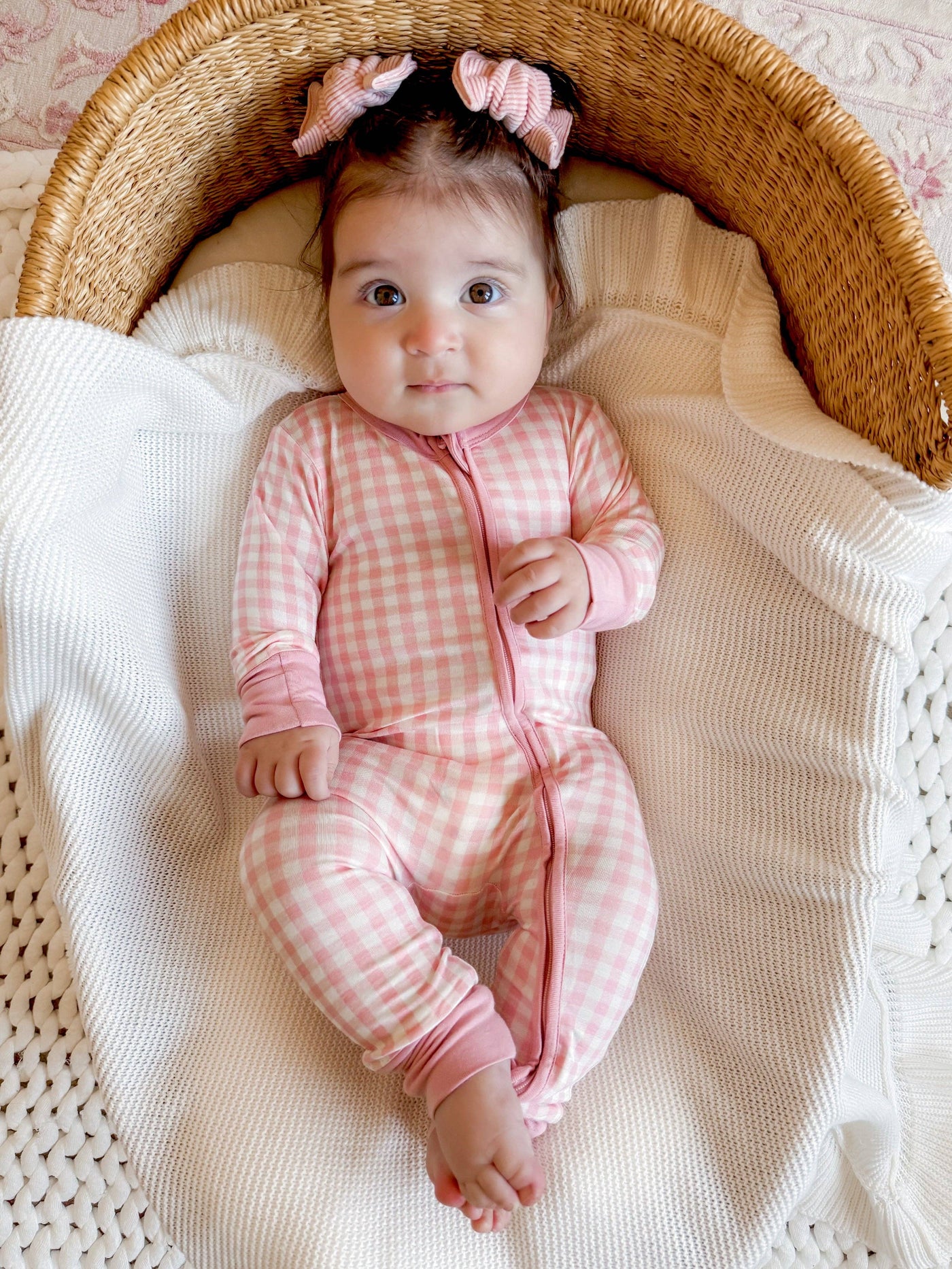 2-Way Zip Romper | Pink Gingham