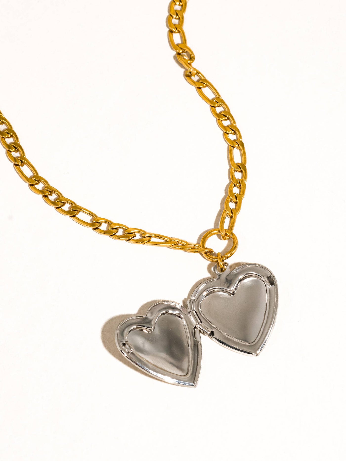 Heidi 18K Non-Tarnish Two Tone Locket Necklace