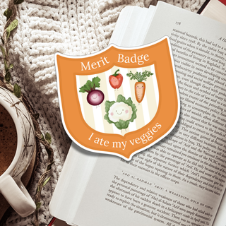 I Ate My Veggies Merit Badge Sticker