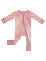 2-Way Zip Romper | Pink Gingham