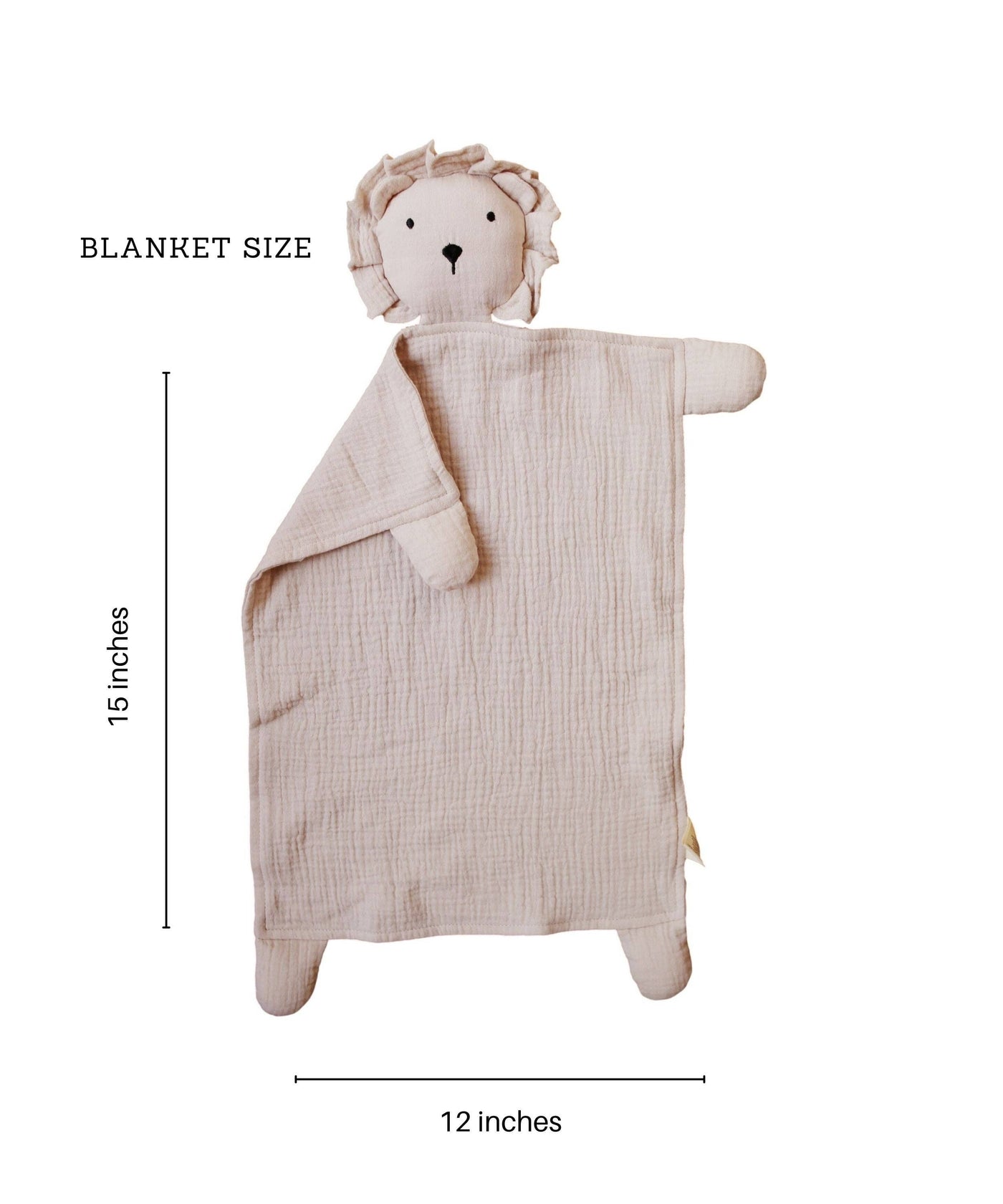 Organic Cotton Lion Lovey Blanket | Natural