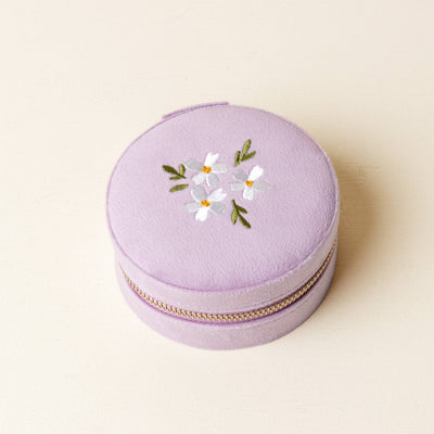 Floral Velvet Jewelry Case