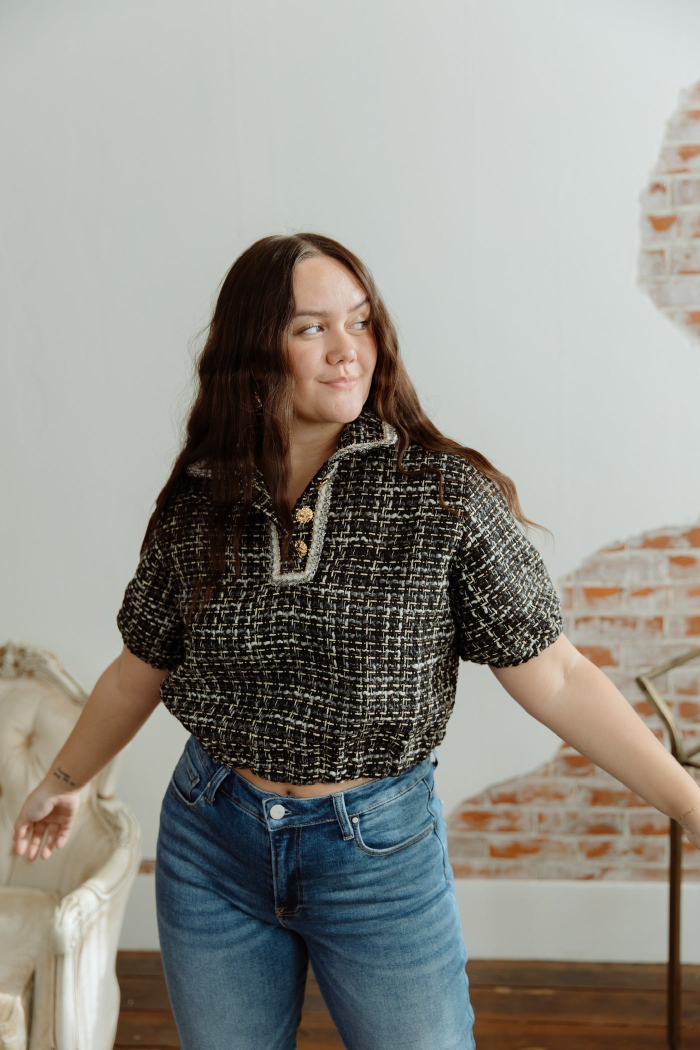 Happily Ever After Tweed Sweater