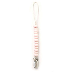 Silicone Beaded Pacifier Clip | Light Pink