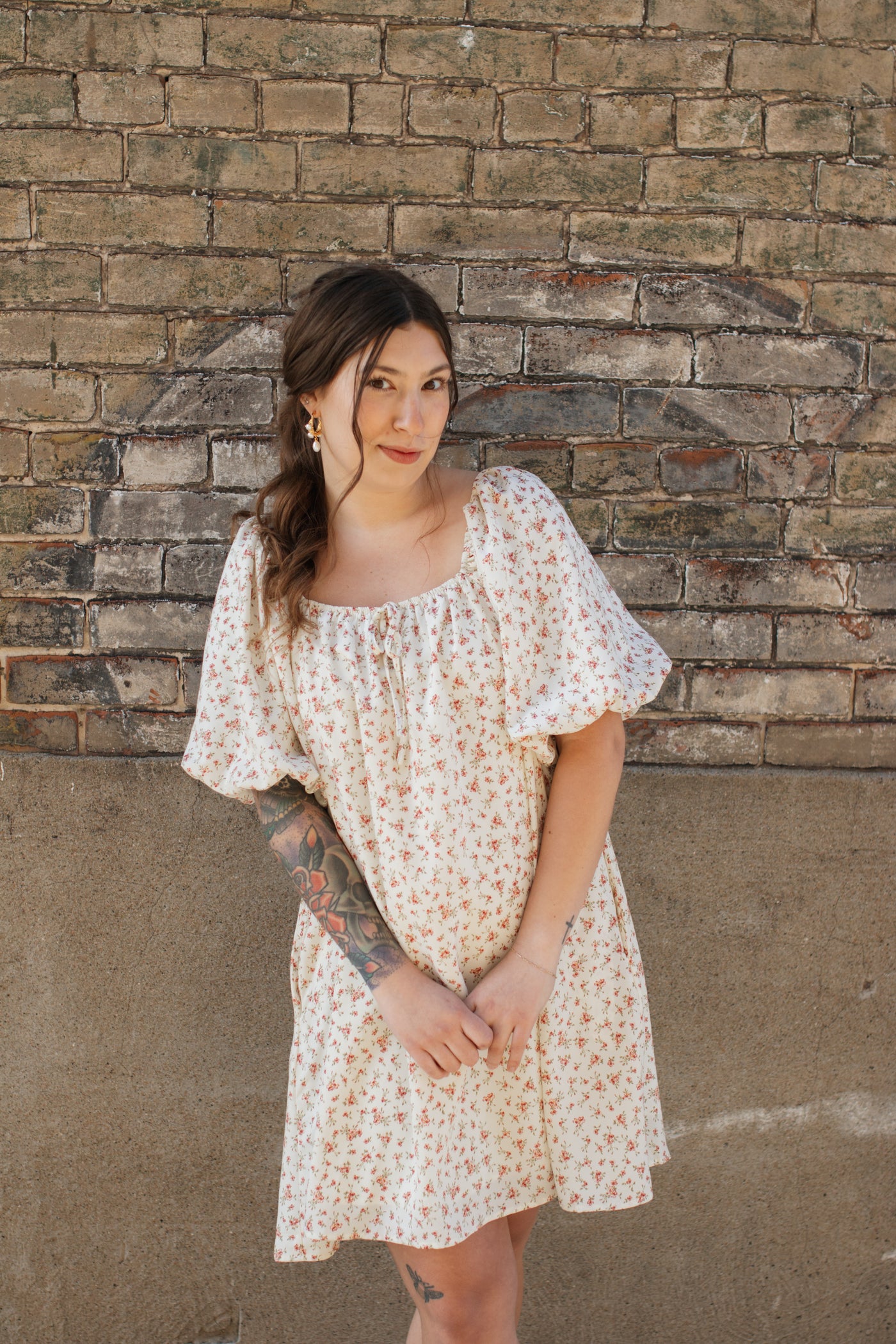 Nellie Floral Puff Sleeve Mini Dress