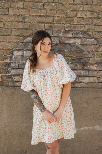 Nellie Floral Puff Sleeve Mini Dress