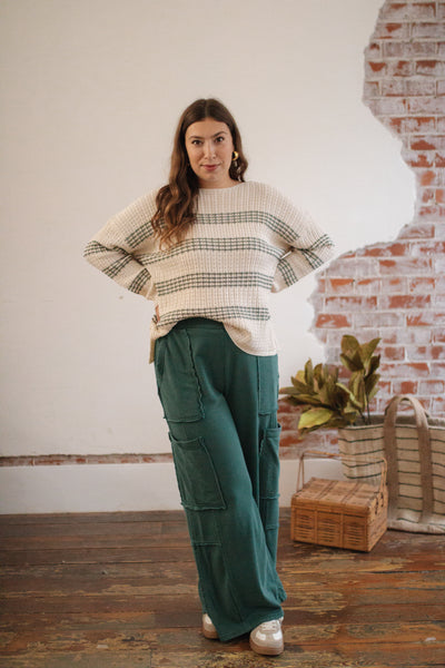 Riley Wide Leg Cargo Knit Pants